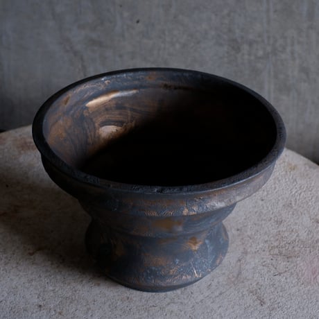 Φ21.3(in19)×h15㎝  bronze鉄彩 pot  H721