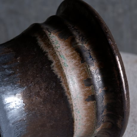 Φ12.5×h11.2㎝  matte verdigris pot  H609