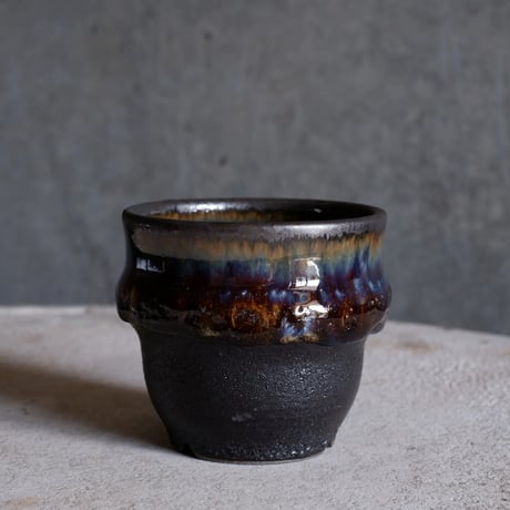 Φ7.8×h7.4㎝ coral verdigris pot  H679