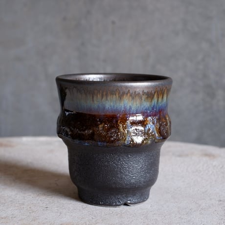 Φ8.3×h9㎝ coral verdigris pot  H674