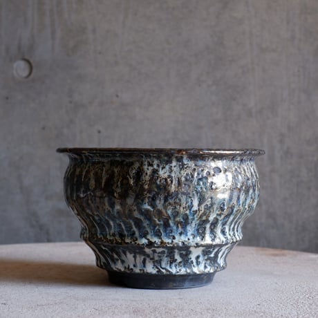Φ17.8(in14.3)×h11.3㎝  鉄釉彩pot  H796