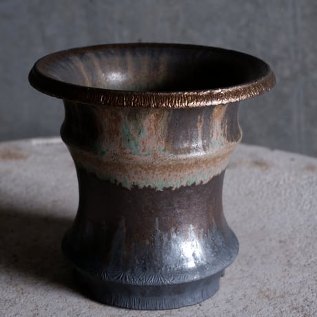Φ13.7×h13.5㎝  matte verdigris pot  H605