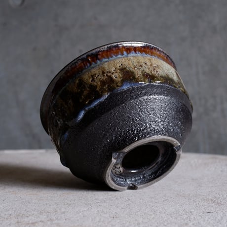 Φ12(in9.8)×h7.6㎝ coral verdigris pot  H667