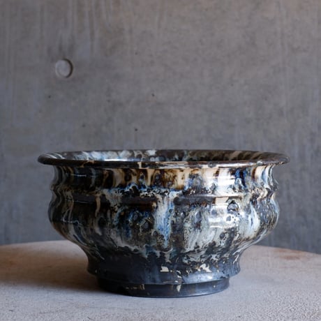 Φ23.3(in19.2)×h12.5㎝  鉄釉彩pot  H791