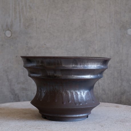 Φ21.7(in20)×h14.5㎝ 燻(brown) pot  H965