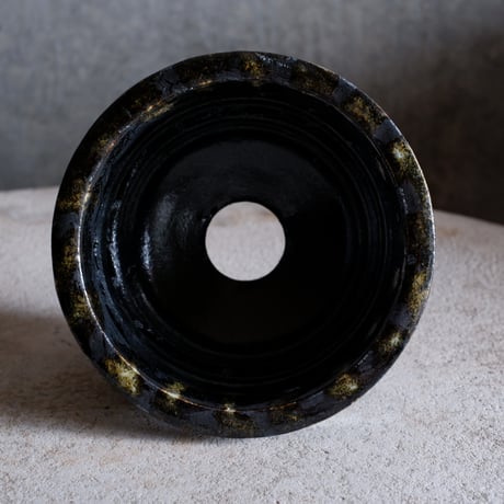 Φ13(in11)×h7.7㎝   鉄釉彩pot  H639