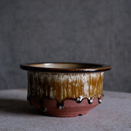 Φ15(in12)×h7.7㎝  琥珀beige pot  H581