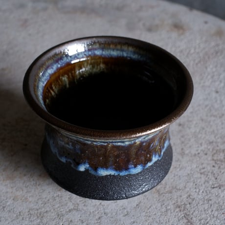 Φ11.2×h8.7㎝ coral verdigris pot  H669