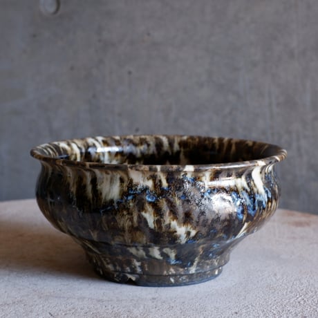Φ19(in16)×h9.5㎝  鉄釉彩pot  H795