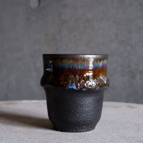 Φ7.8×h9.2㎝ coral verdigris pot  H673