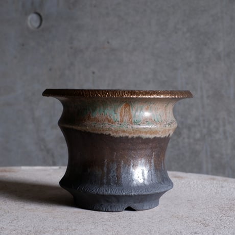 Φ13.8×h10.8㎝ matte verdigris pot  H608