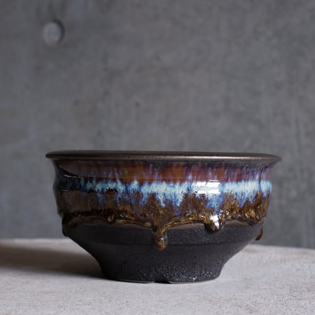 Φ14.2(in12)×h7.5㎝ coral verdigris pot  H664