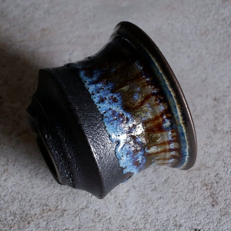 Φ11.2×h8.7㎝ coral verdigris pot  H669