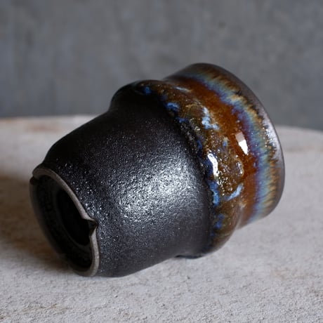 Φ7.8×h9.2㎝ coral verdigris pot  H673