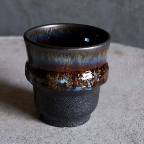 Φ8.3×h9㎝ coral verdigris pot  H674