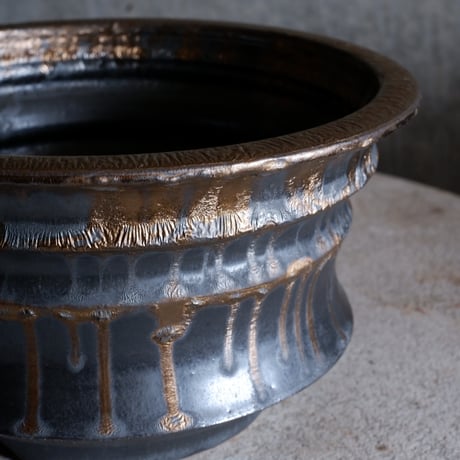 Φ21(in18.2)×h12㎝  燻bronze pot  H761