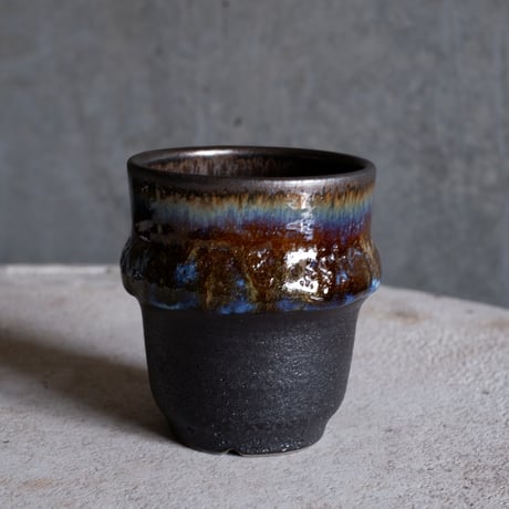 Φ7.8×h9.2㎝ coral verdigris pot  H673