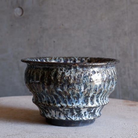 Φ17.8(in14.3)×h11.3㎝  鉄釉彩pot  H796