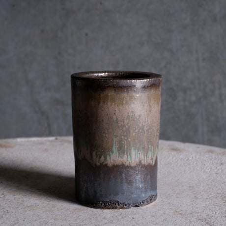 【OUTLET】Φ7.8(in5.7)×h11.2㎝  matte verdigris pot  H619