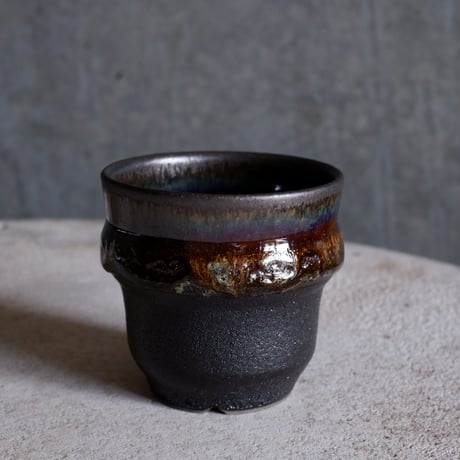 Φ7.8×h7.6㎝ coral verdigris pot  H677