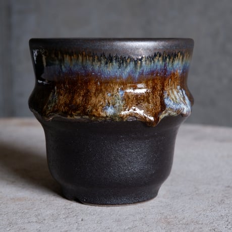 Φ8.7×h8.7㎝ coral verdigris pot  H672