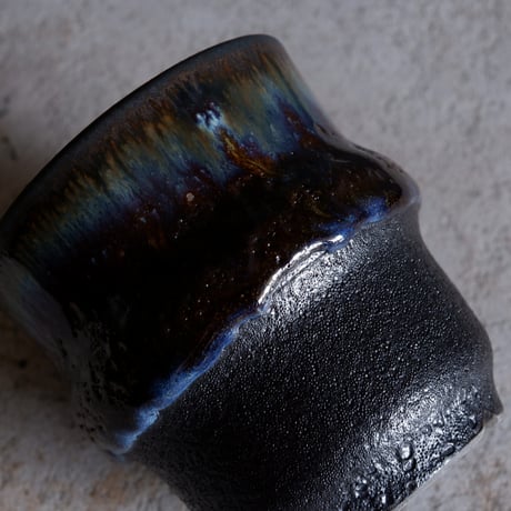 Φ7.8×h8.7㎝ coral verdigris pot  H676