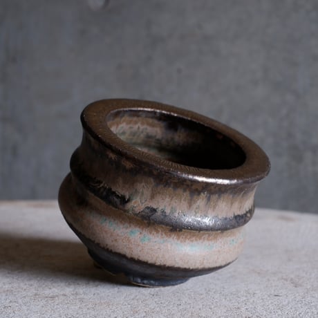 Φ10(in7.3)×h7.5㎝  matte verdigris pot  H617