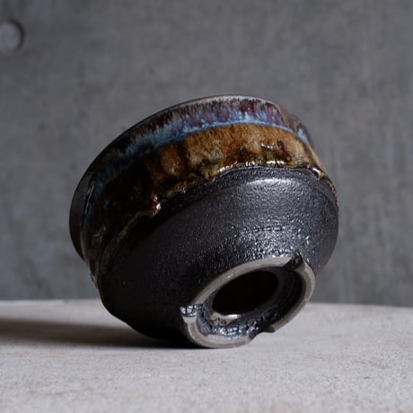 Φ12(in10)×h6.8㎝ coral verdigris pot  H668