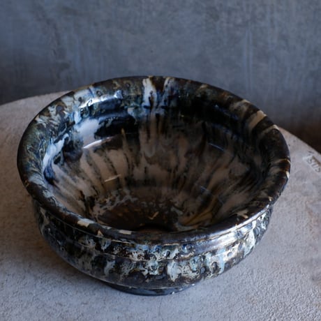 Φ23.3(in19.2)×h12.5㎝  鉄釉彩pot  H791