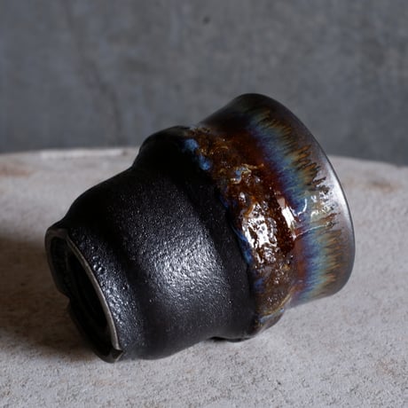 Φ8.3×h9㎝ coral verdigris pot  H674