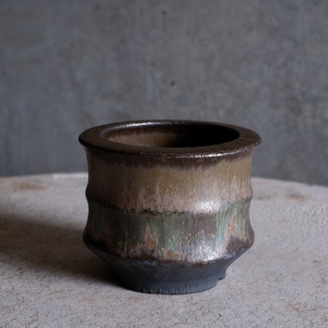 Φ10(in7.5)×h8.3㎝  matte verdigris pot  H618