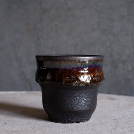 Φ7.8×h7.6㎝ coral verdigris pot  H677