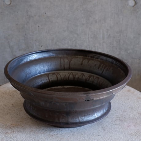 Φ32.5(in30.5)×h13.8㎝ 燻(brown) pot  H960