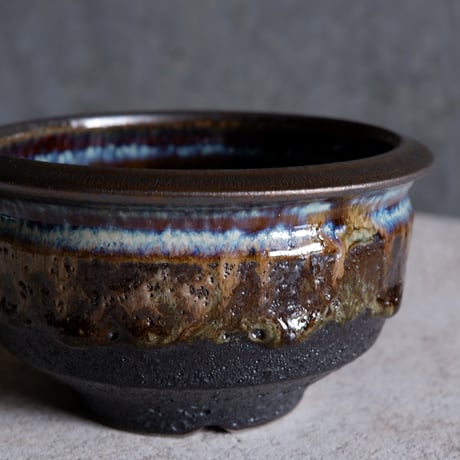 Φ12.7(in10.7)×h7.3㎝ coral verdigris pot  H666