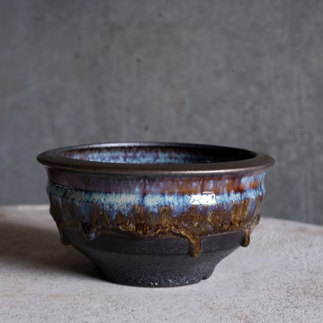 Φ14.2(in12)×h7.5㎝ coral verdigris pot  H664
