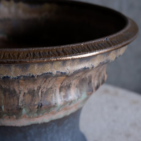 Φ23×h16.8㎝  matte verdigris pot  H601