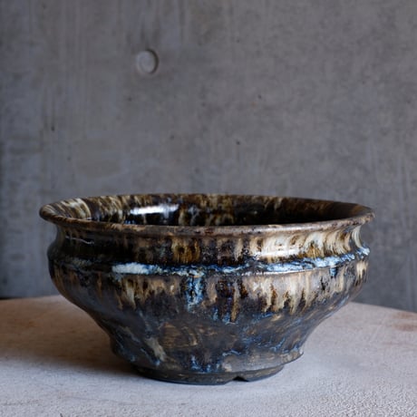 Φ22.3(in19.2)×h11㎝  鉄釉彩pot  H792