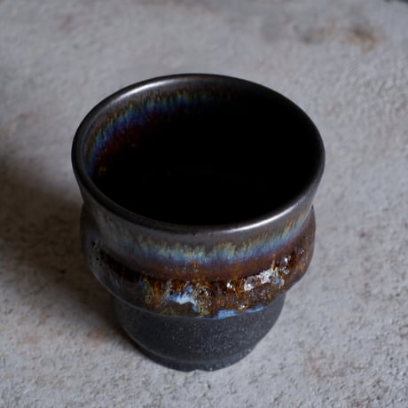 Φ8.3×h9㎝ coral verdigris pot  H674