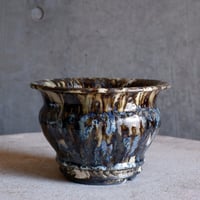 Φ17(in12.7)×h11.8㎝  鉄釉彩pot  H799