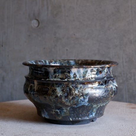 Φ20.2(in16.5)×h12.2㎝  鉄釉彩pot  H793