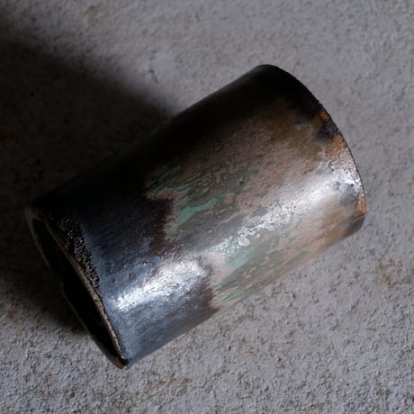 【OUTLET】Φ7.8(in5.7)×h11.2㎝  matte verdigris pot  H619