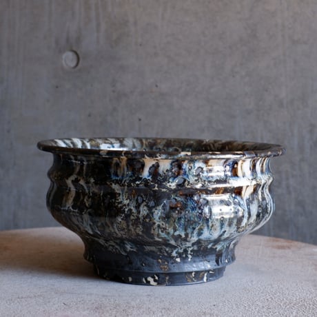 Φ23.3(in19.2)×h12.5㎝  鉄釉彩pot  H791