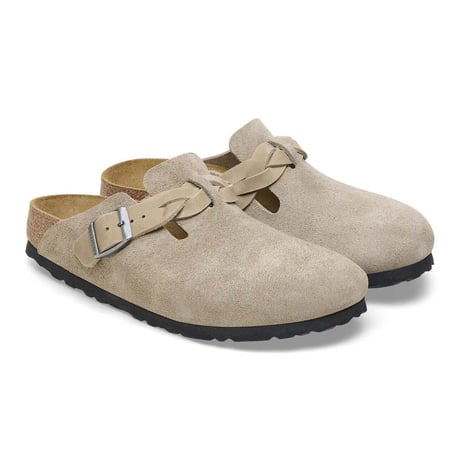 【BIRKENSTOCK】ビルケンシュトック正規取扱店 Boston Braided / ボストン ブレイデッド スエードレザー/トープ REGULAR FIT/1026667