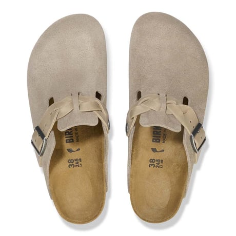 【BIRKENSTOCK】ビルケンシュトック正規取扱店 Boston Braided / ボストン ブレイデッド スエードレザー/トープ REGULAR FIT/1026667