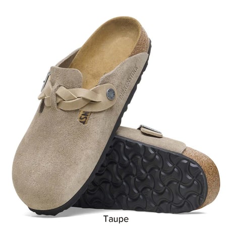 【BIRKENSTOCK】ビルケンシュトック正規取扱店 Boston Braided / ボストン ブレイデッド スエードレザー/トープ REGULAR FIT/1026667