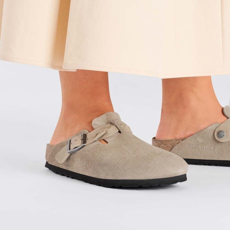 【BIRKENSTOCK】ビルケンシュトック正規取扱店 Boston Braided / ボストン ブレイデッド スエードレザー/トープ REGULAR FIT/1026667