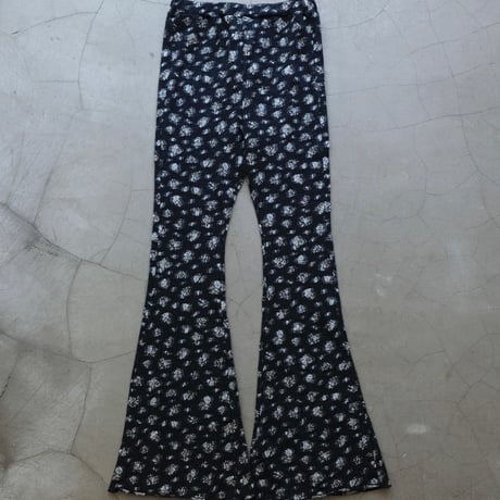 flower wool flare pants