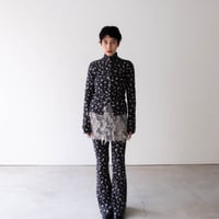 flower wool flare pants