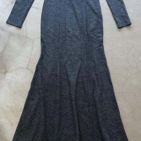 flower wool backless dress