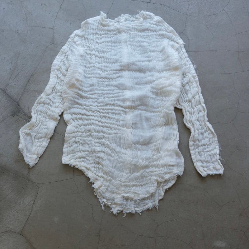 wool linen gawze top | ERiKOKATORi